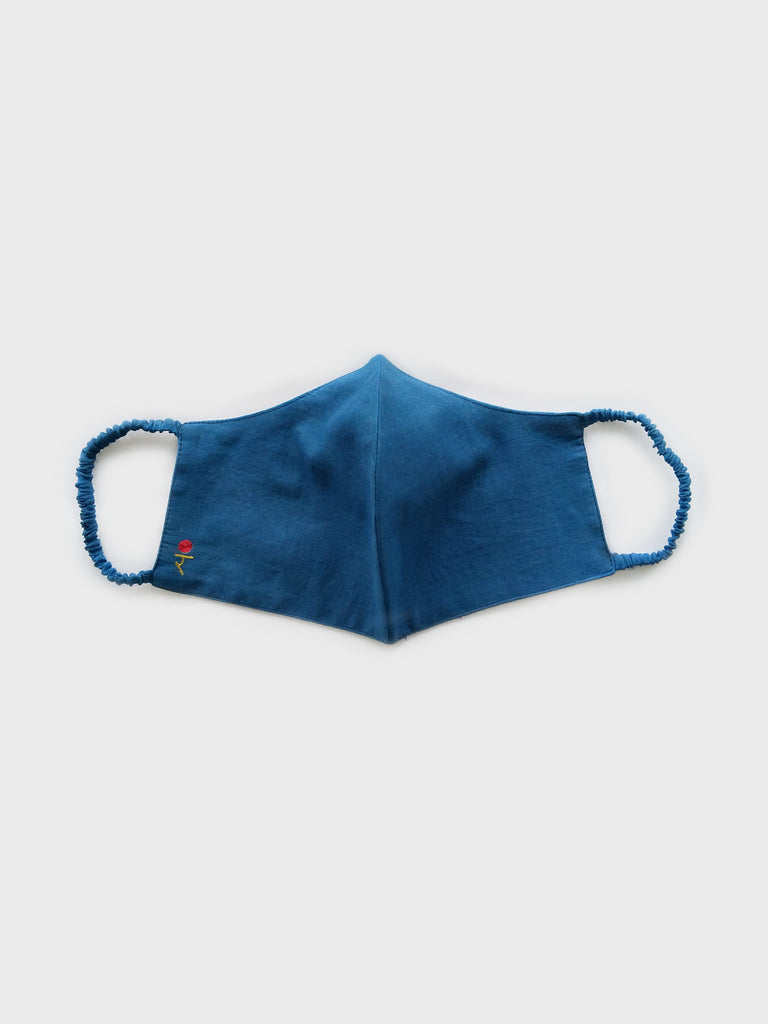 NATURALLY FERMENTED INDIGO DYED REVERSIBLE FACE MASK