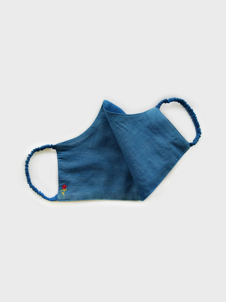 NATURALLY FERMENTED INDIGO DYED REVERSIBLE FACE MASK