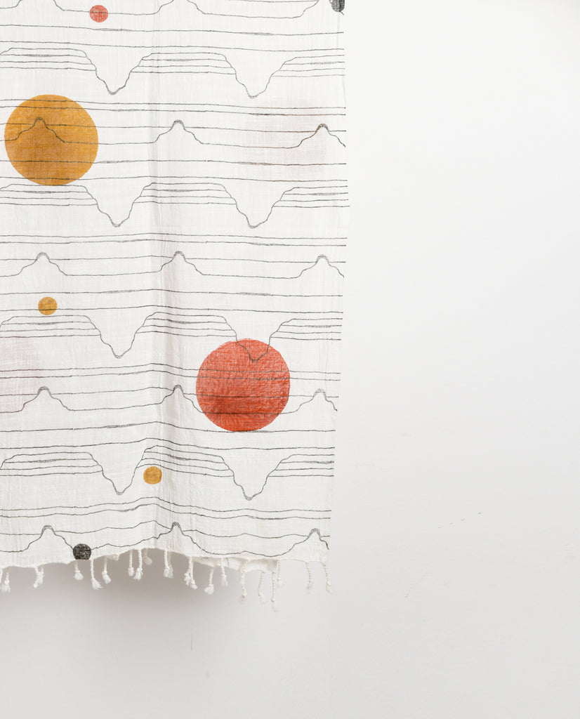 RED SUN MOON SCARF