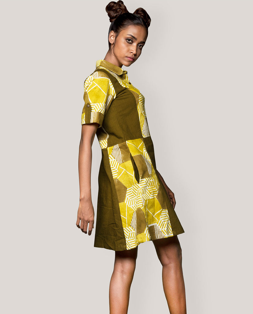 PANELLED MIDI DRESS