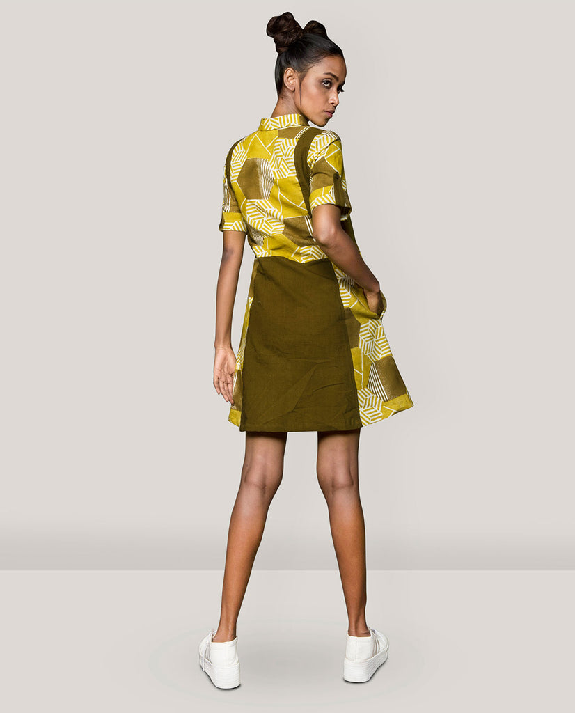 PANELLED MIDI DRESS