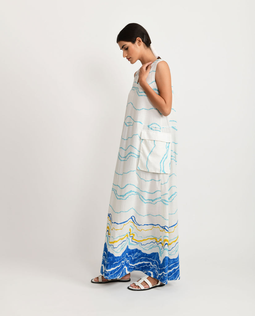 BLUE OCEAN BIG POCKET DRESS