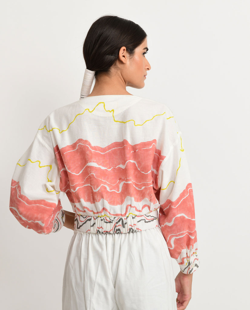SALMON FLOW CROP TOP