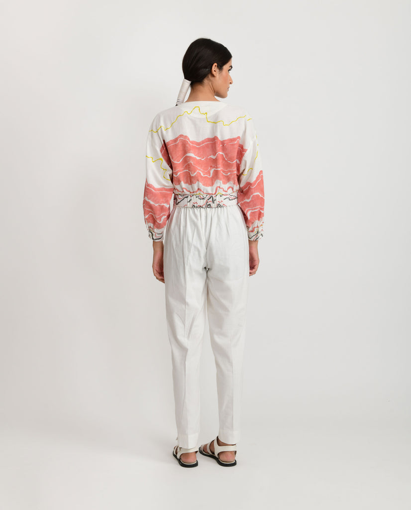 SALMON FLOW CROP TOP
