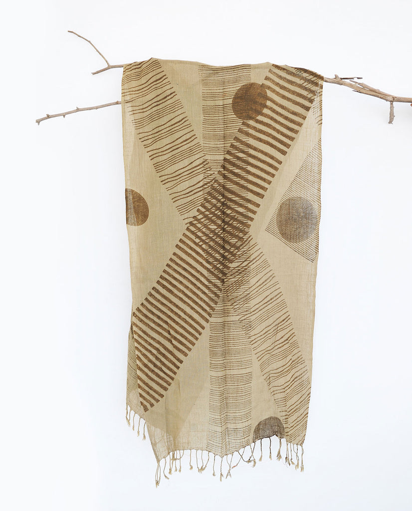 KHAKI OVER STRIPED SCARF