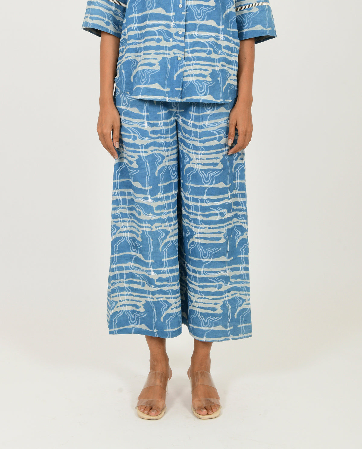 Indigo Splash Linen Pants