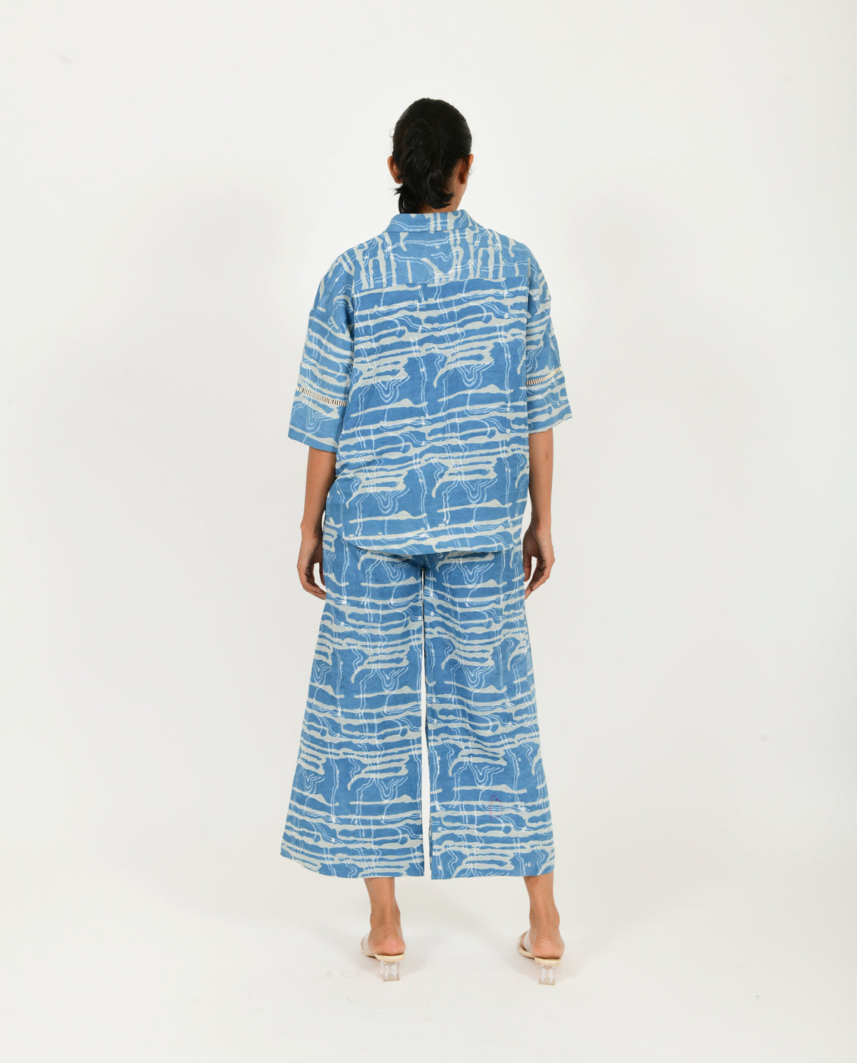 Indigo Splash Shirt Linen Co-Ord Set