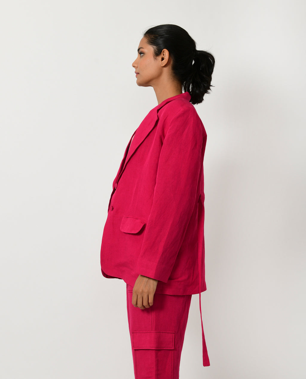 Viva Magenta Linen Jacket