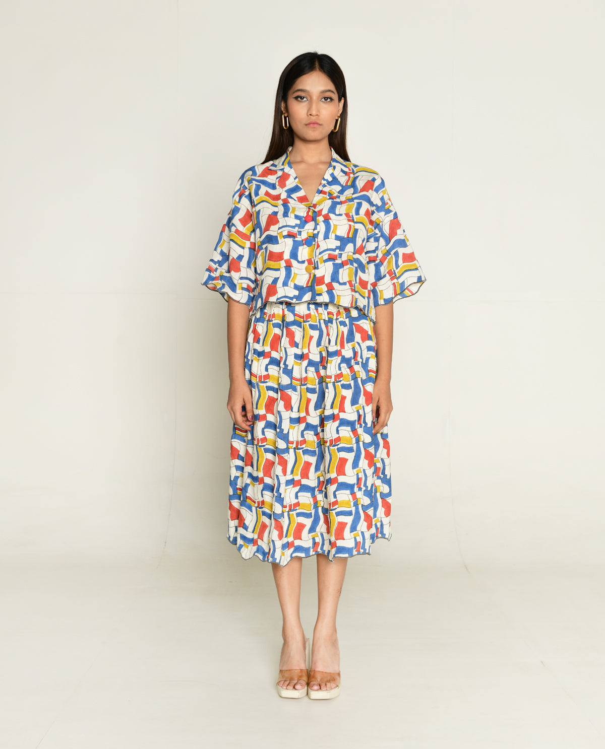 ESCHER  CO-ORD SHIRT WITH SKIRT