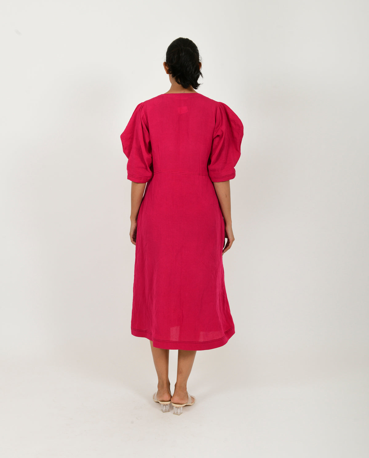 Viva Magenta Linen Bell Dress