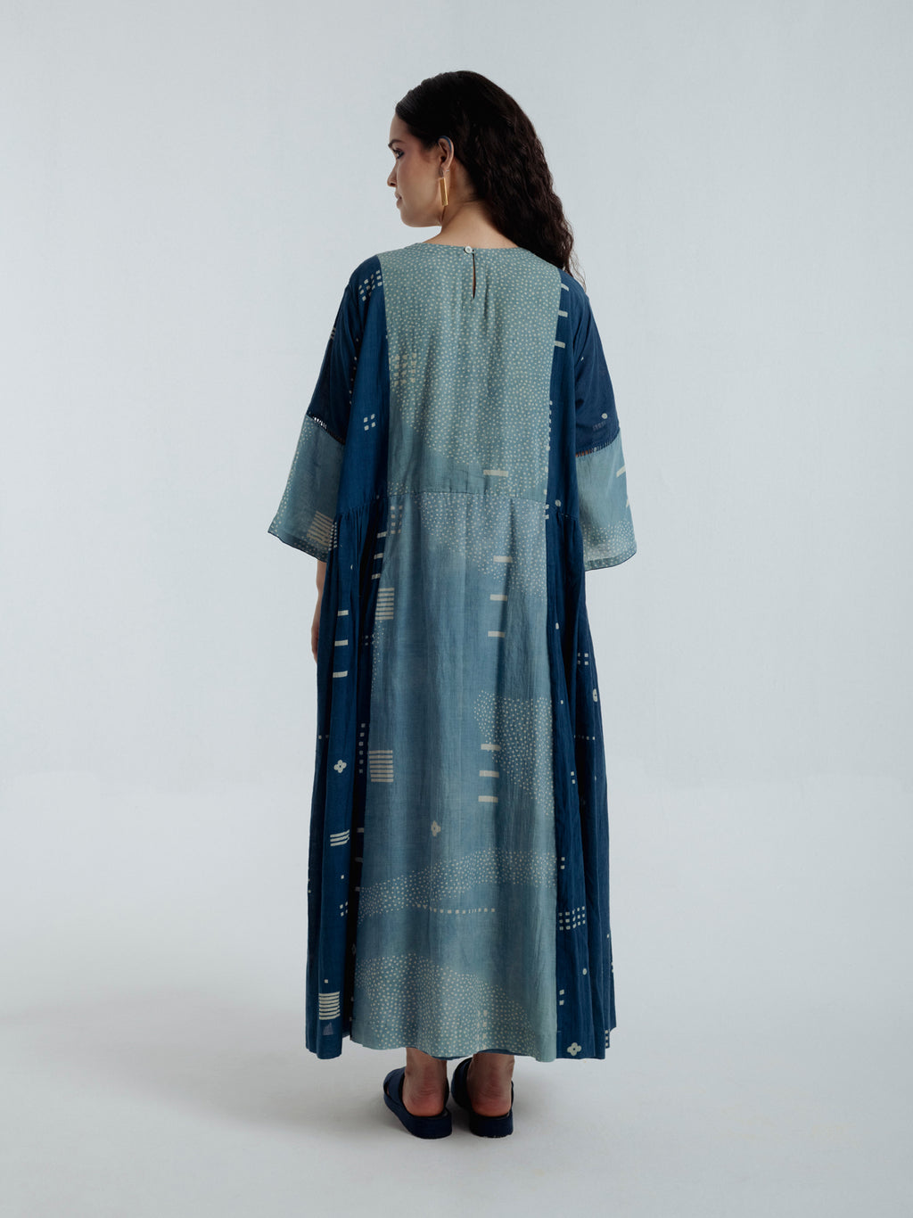 Indigo Sky Pleated Dress