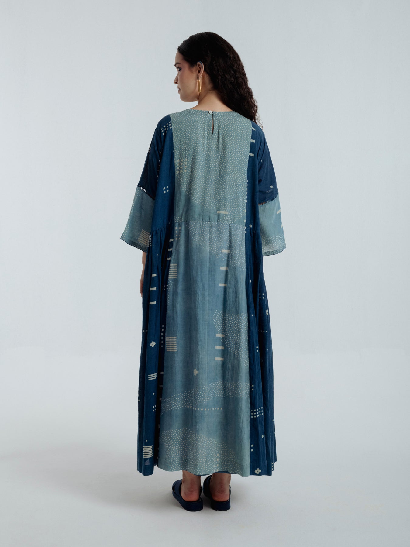 Indigo Sky Pleated Dress