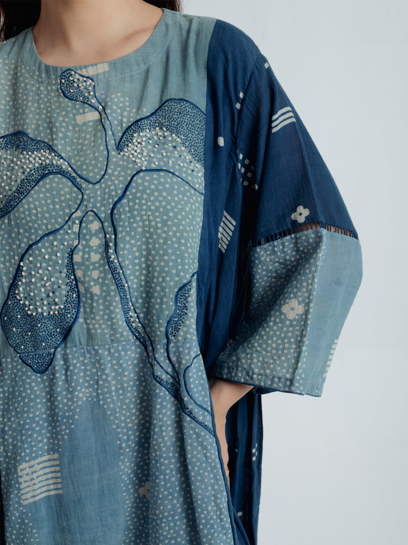 Indigo Sky Pleated Dress
