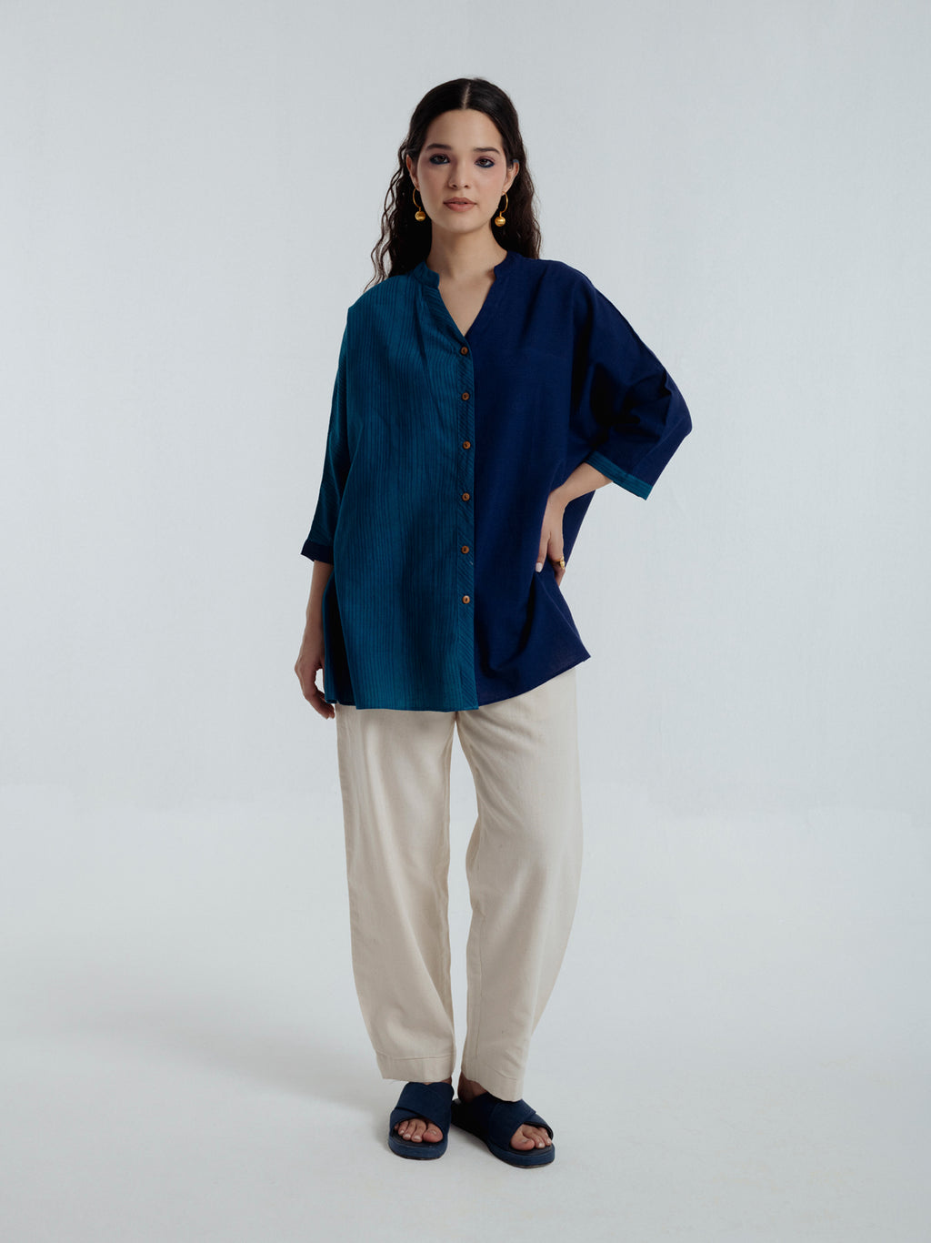Half And Half Oversized Shirt