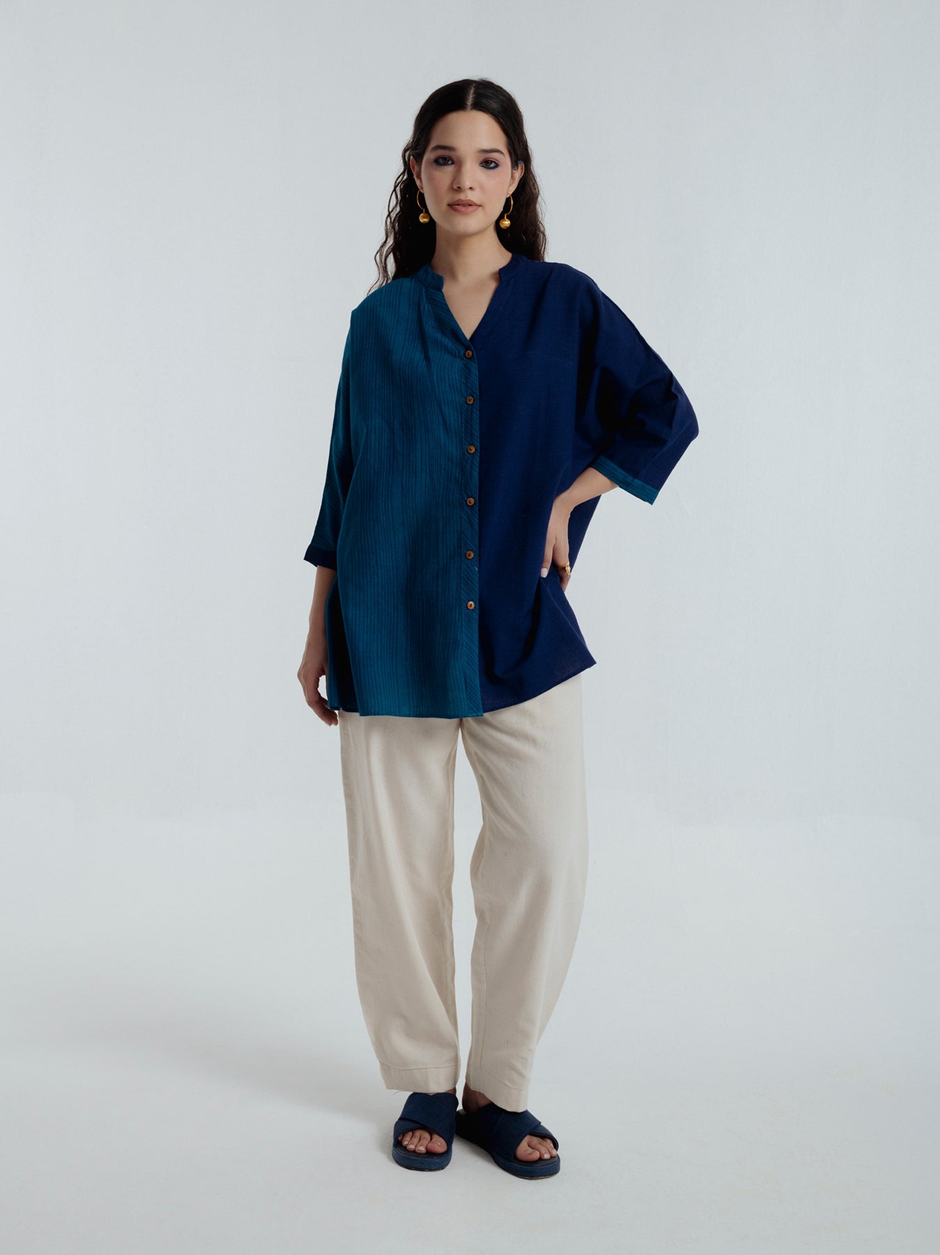 Half And Half Oversized Shirt