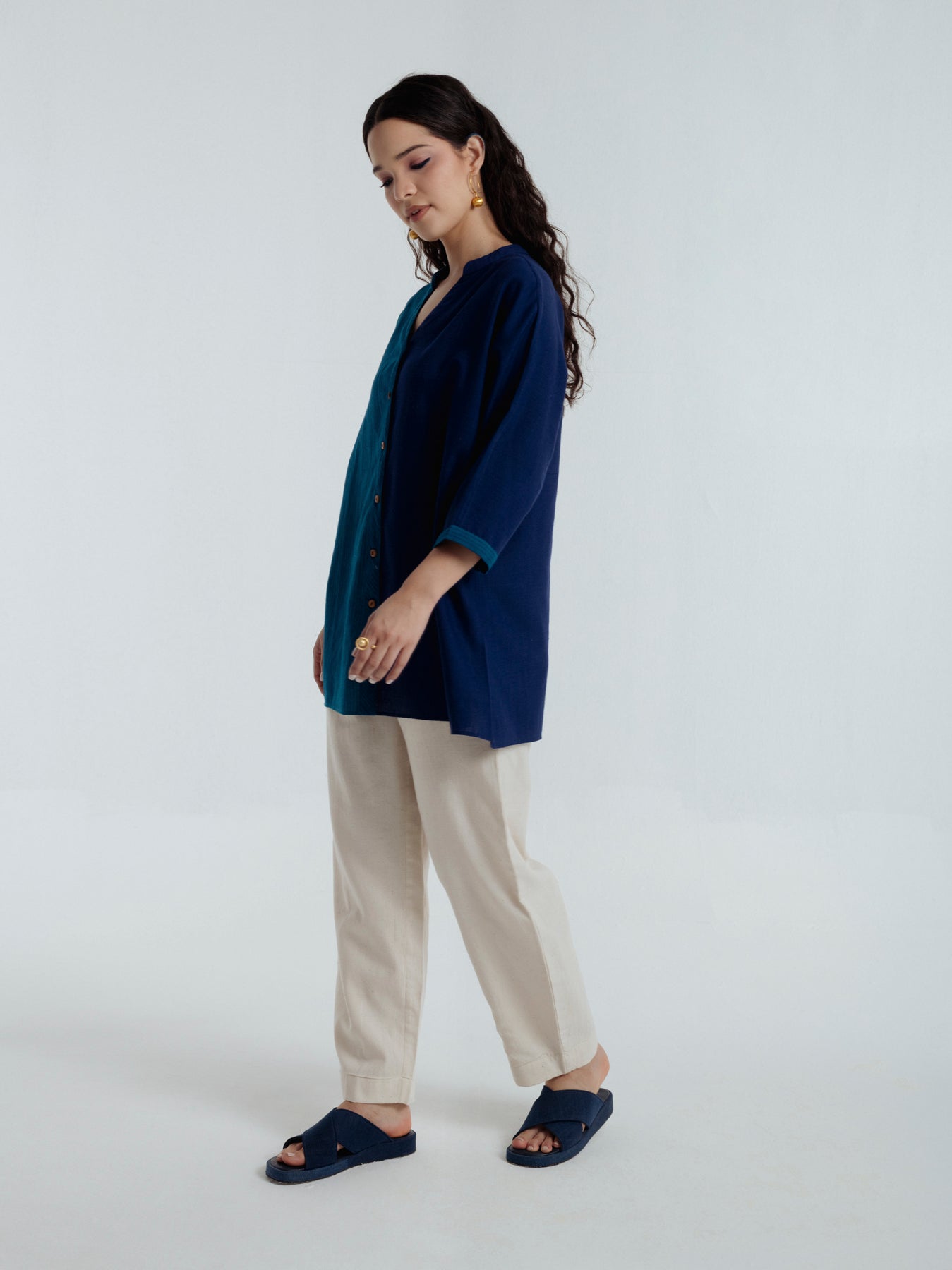 Half And Half Oversized Shirt