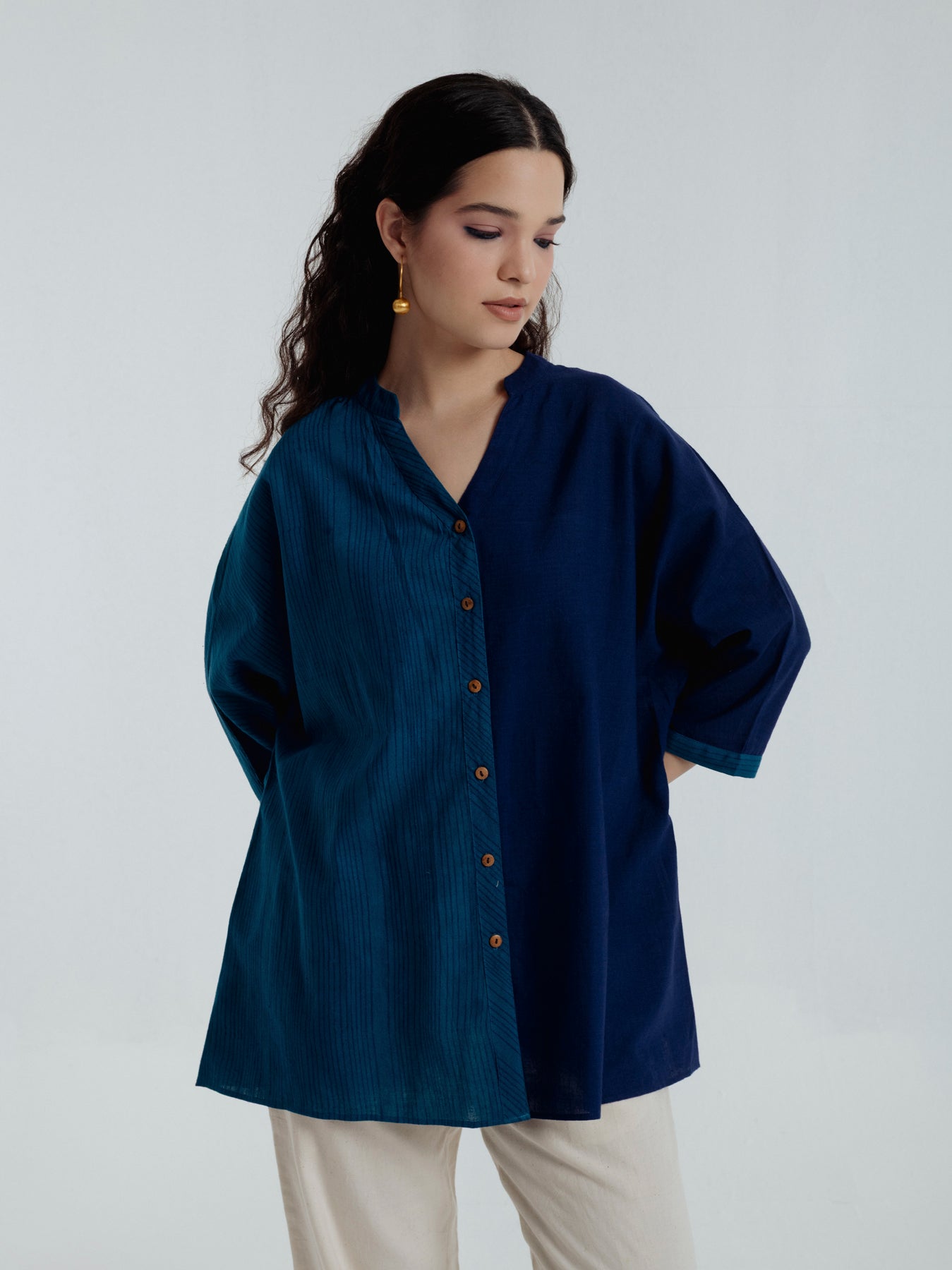 Half And Half Oversized Shirt