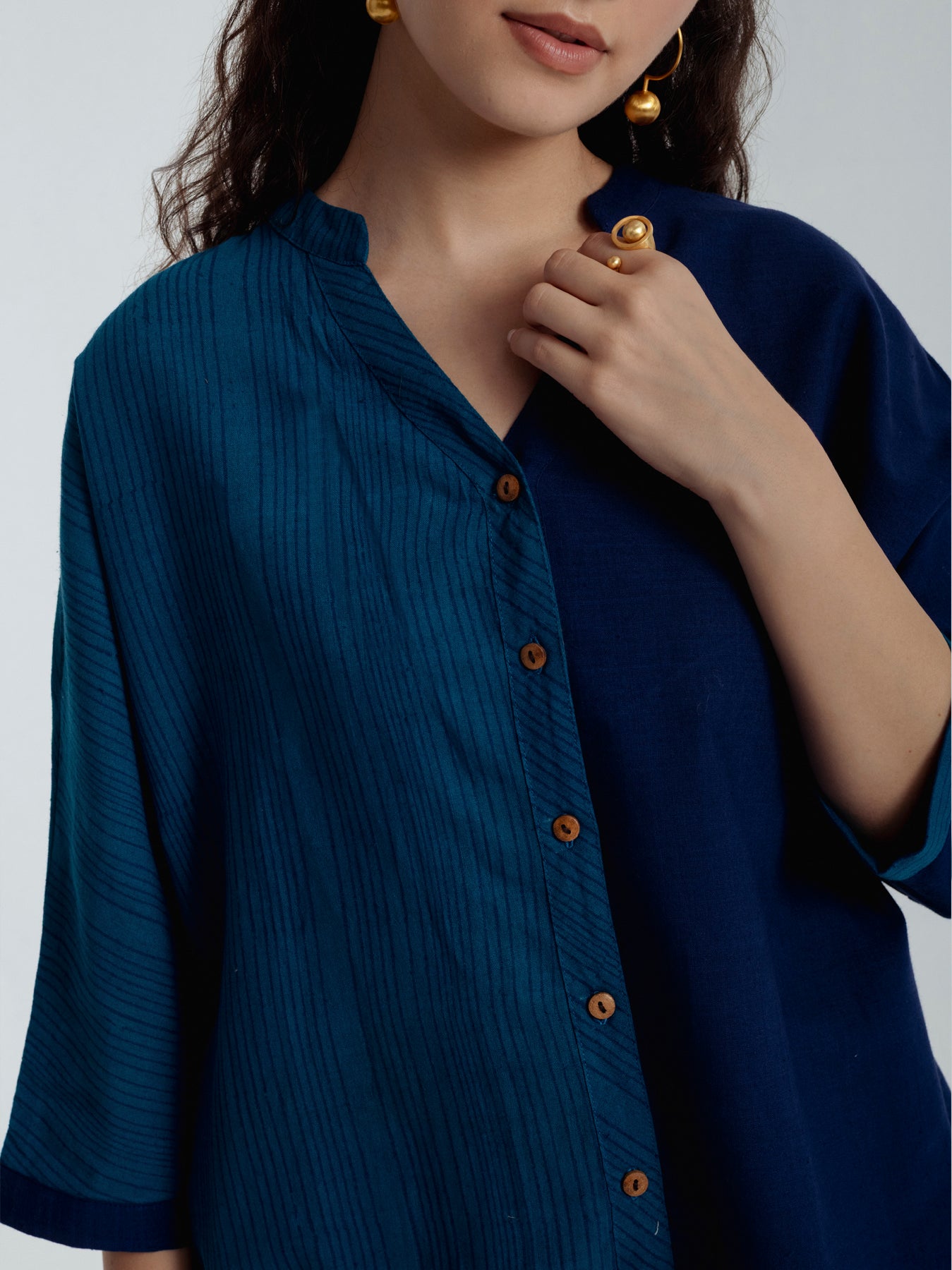 Half And Half Oversized Shirt
