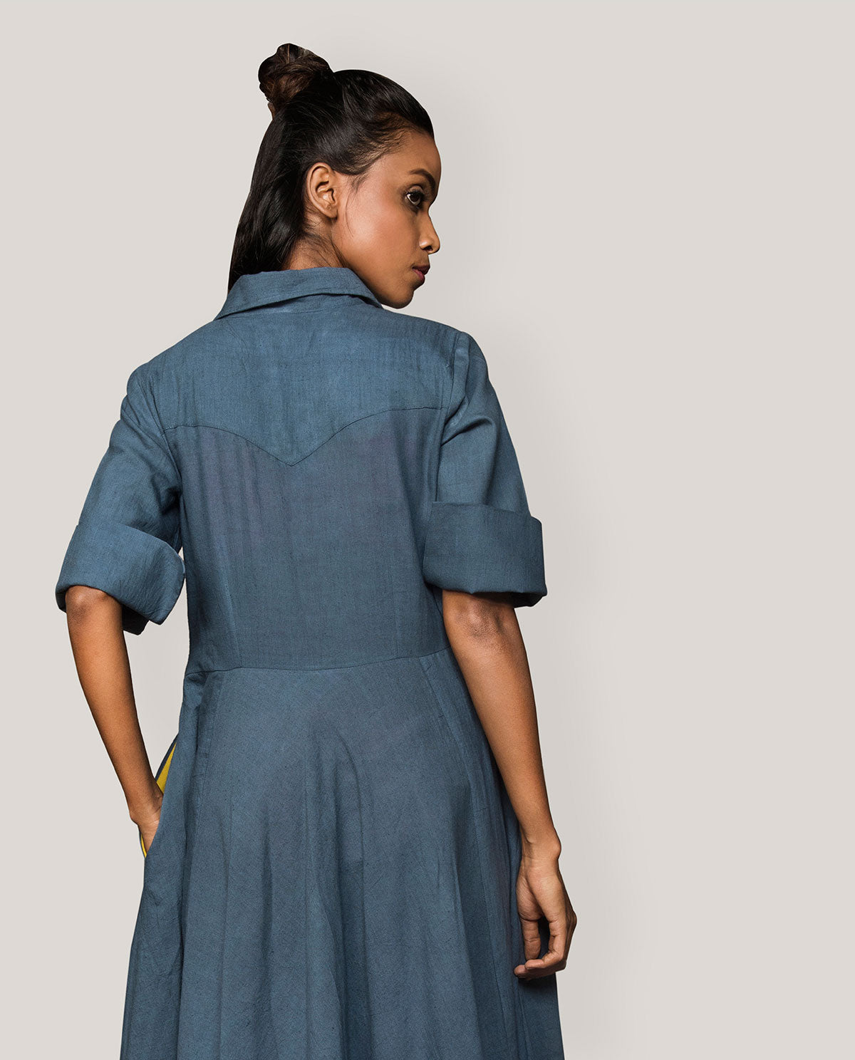 Collar Side Cowl Dress