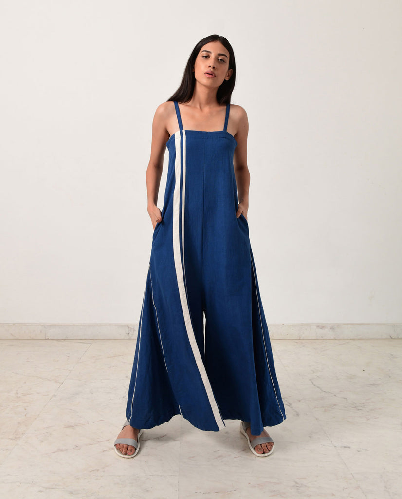 INDIGO STRAPPY JUMPSUIT