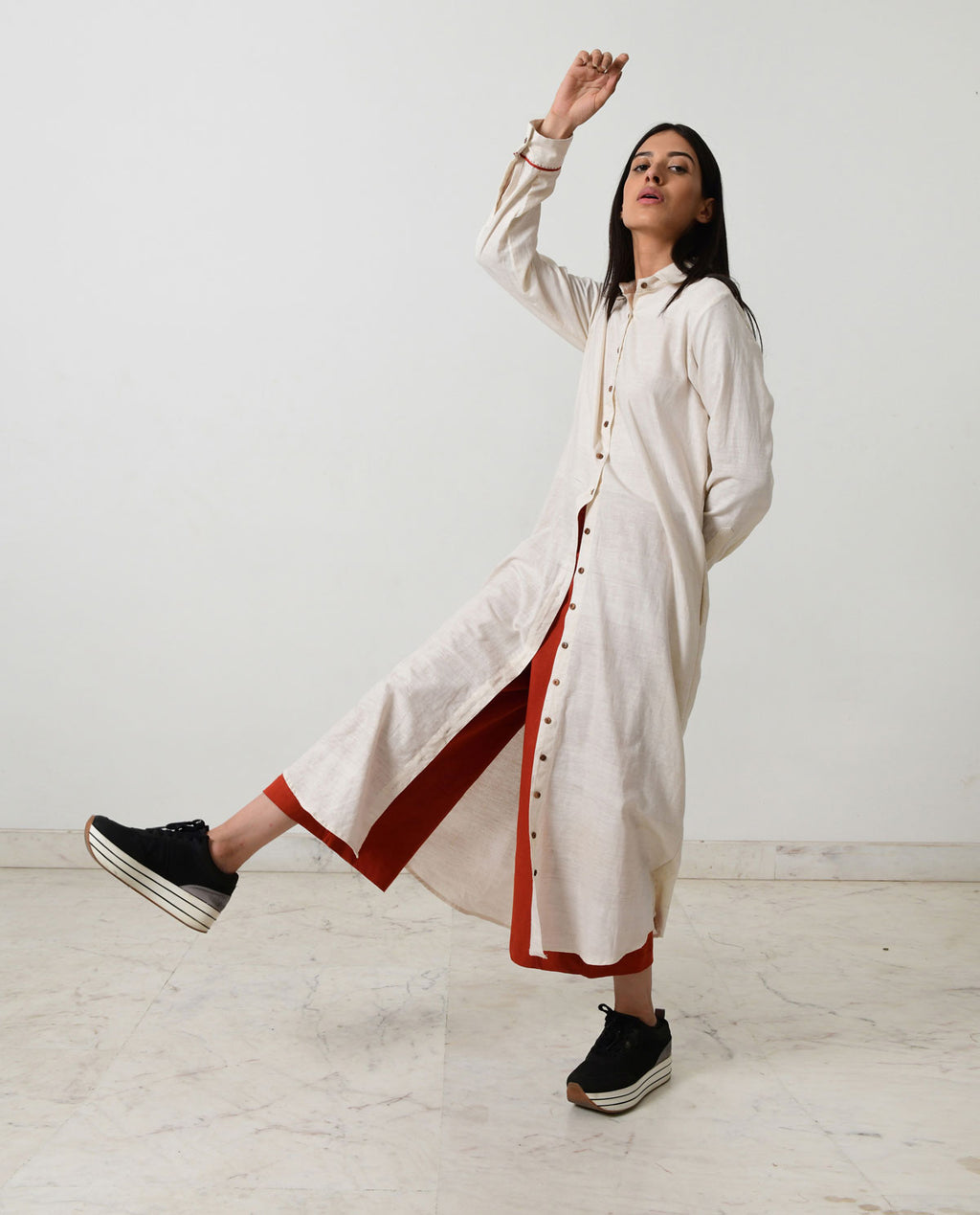 Kora Khadi Back Pleated Dress