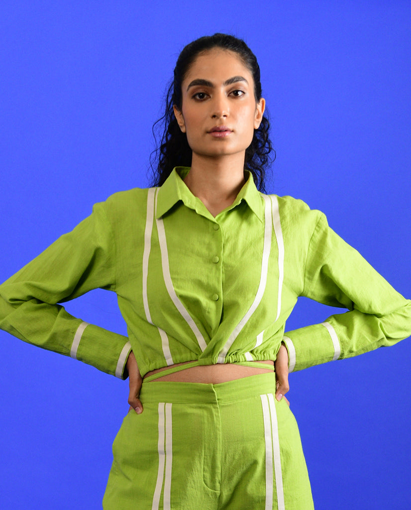 SCREAM GREEN TIE UP TOP