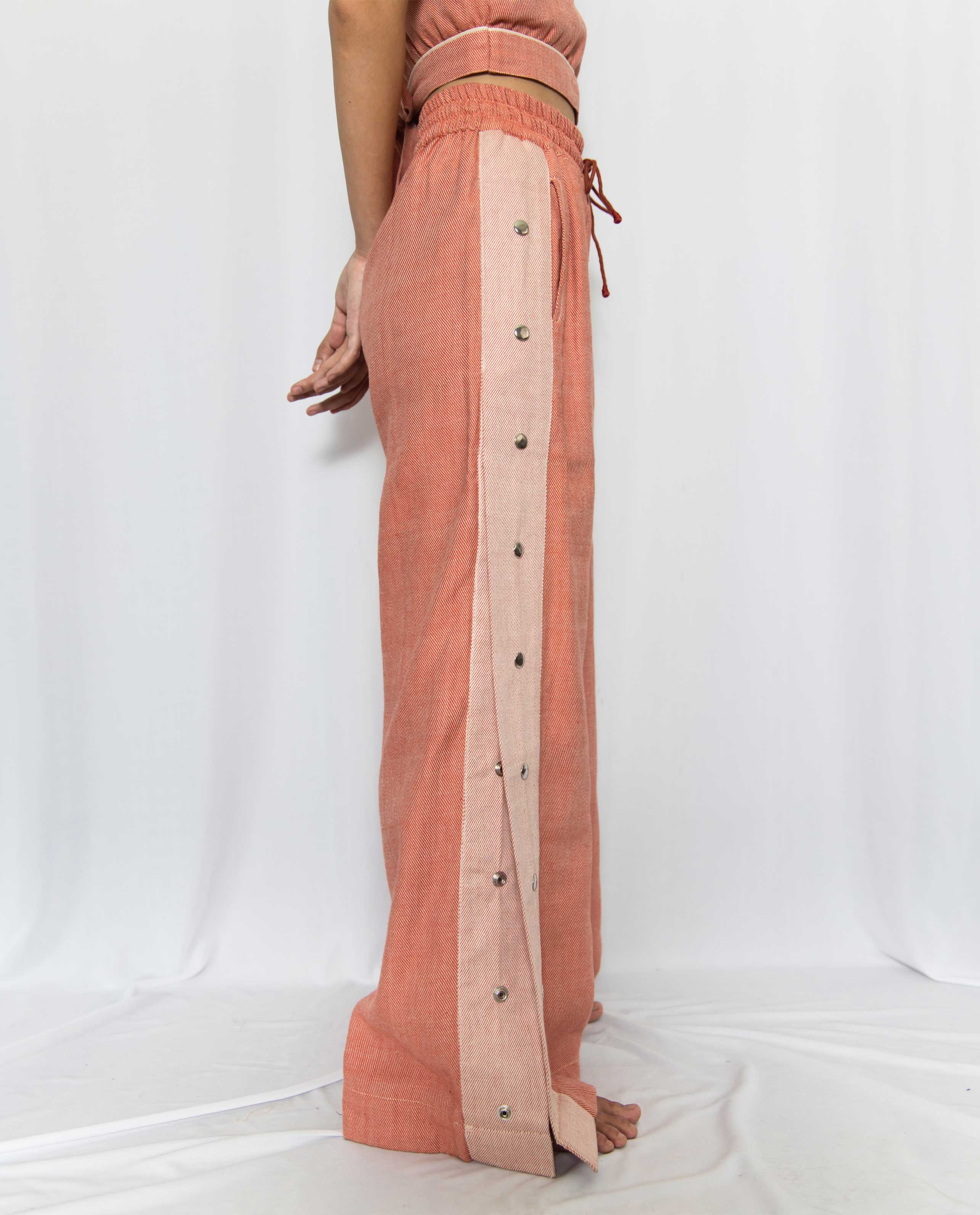 Groovy Coral Buttoned Pants