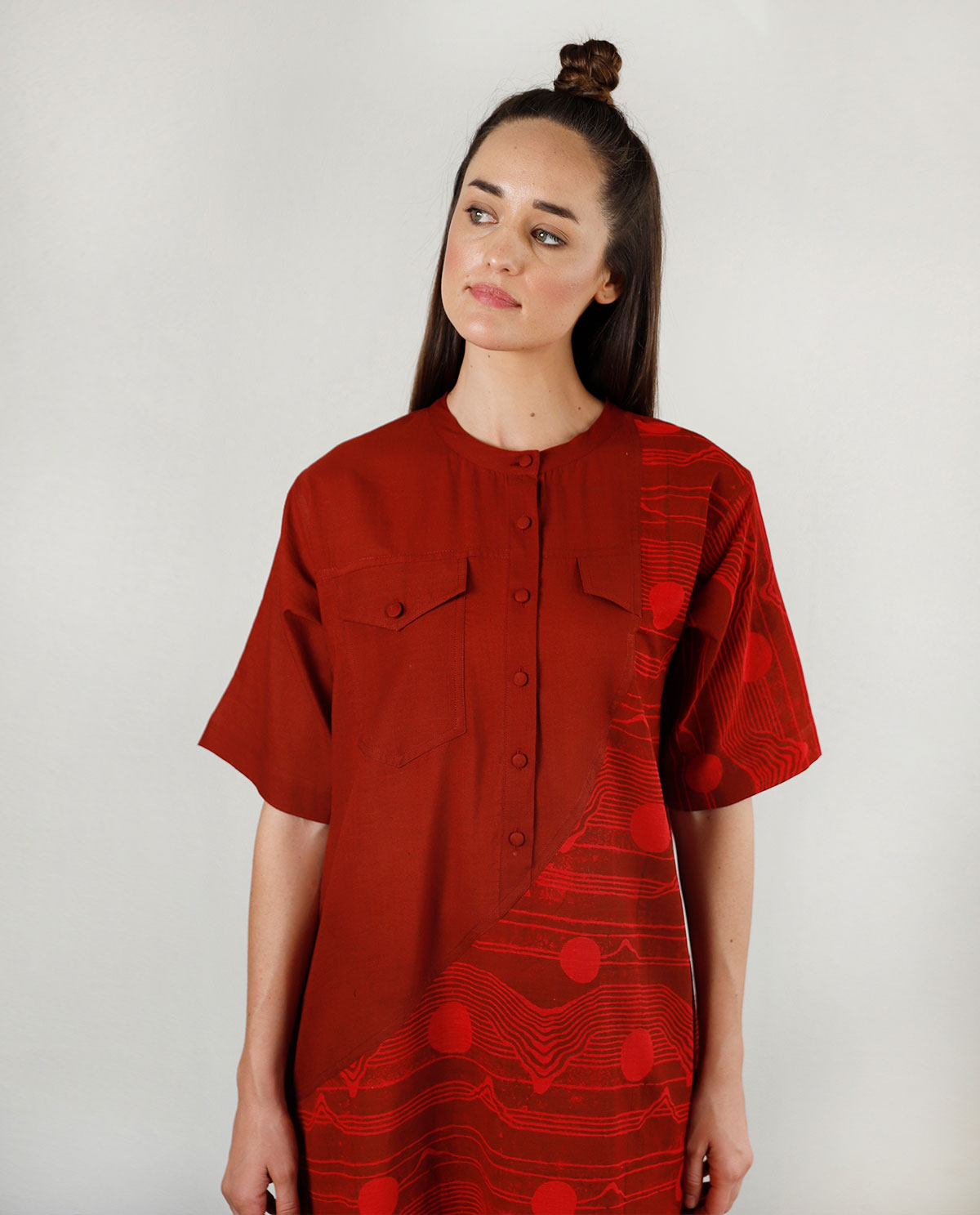 Fluid Red Pocket Dress